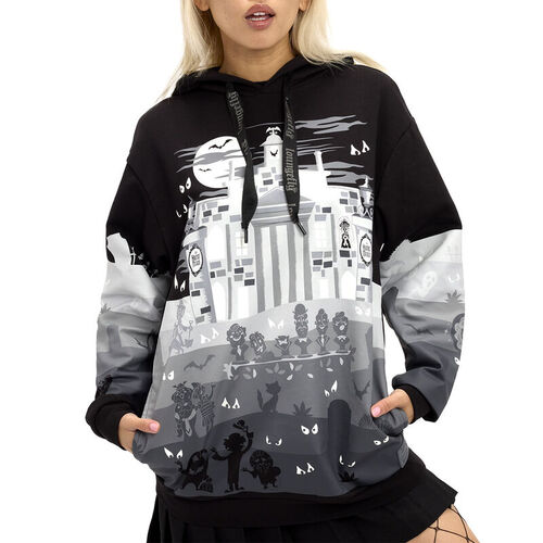 Sudadera unisex que brilla en la oscuridad, inspirada en el cementerio de The Haunted Mansion." talla XL