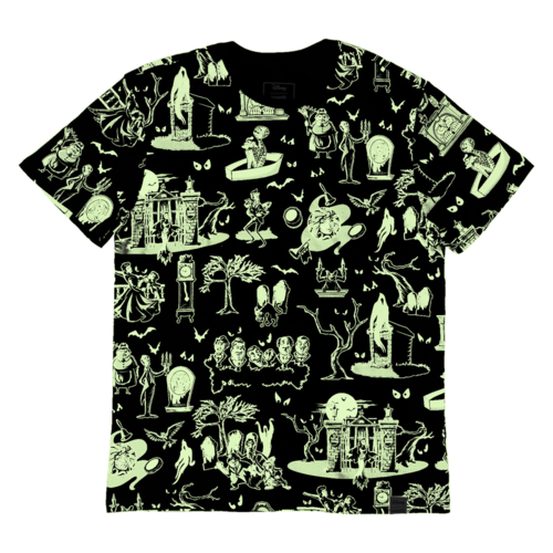 Camiseta unisex que brilla en la oscuridad de The Haunted Mansion. talla S