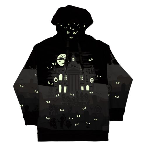 Unisex hoodie with glow-in-the-dark details, inspired by The Haunted Mansion graveyard. Size XXL