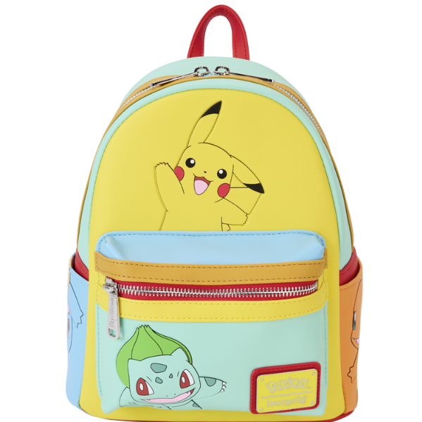 Pikachu, Bulbasur, Squirtle, Eevee and Charmander Mini Backpack