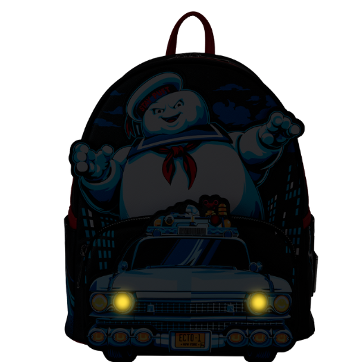 Stay Puft Mini Backpack chasing Ecto-1