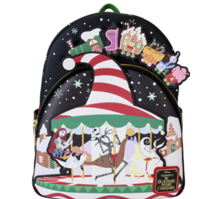 Mini Mochila Jack Skelington en Pueblo navideño Glow in the Dark