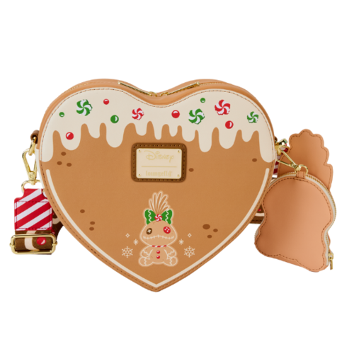 Stitch and Angel Gingerbread heart-shaped Crossbody Bag