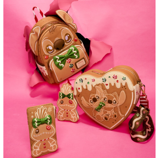 Stitch and Angel Gingerbread heart-shaped Crossbody Bag