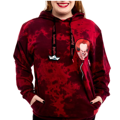 Sudadera unisex con capucha cara de Pennywise en globo L