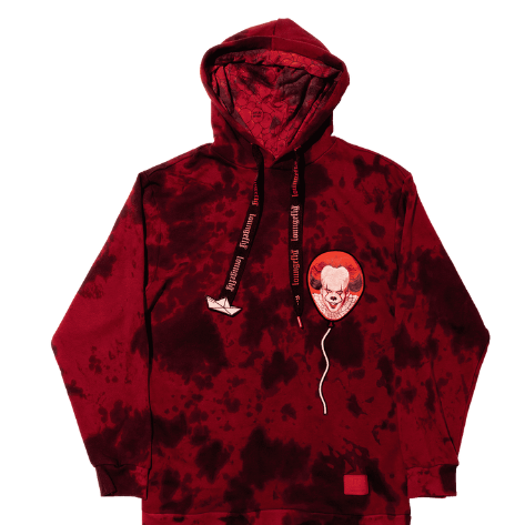 Sudadera unisex con capucha cara de Pennywise en globo L