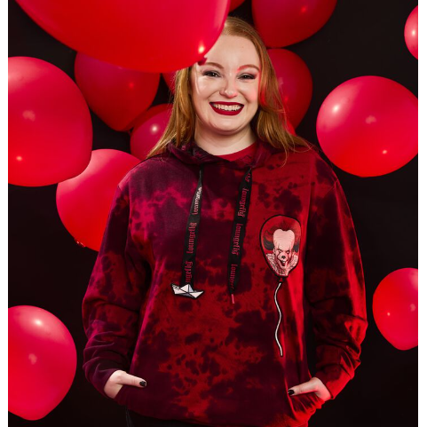 Sudadera unisex con capucha cara de Pennywise en globo L