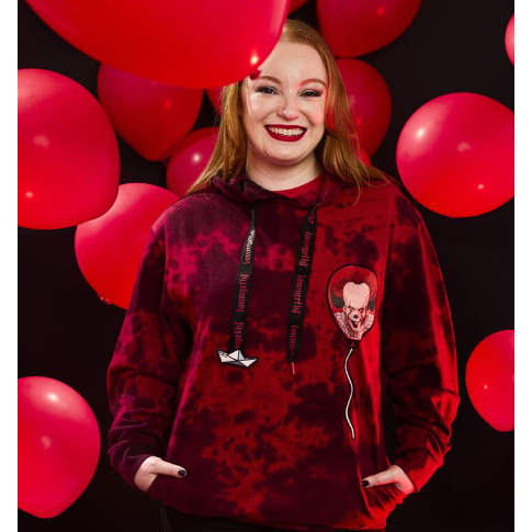 Sudadera unisex con capucha cara de Pennywise en globo XL