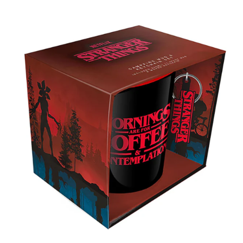 Juego de tazas de campamento Stranger Things Las mañanas son para café y contemplación