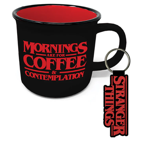 Juego de tazas de campamento Stranger Things Las mañanas son para café y contemplación