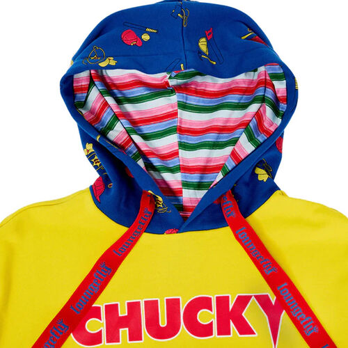 Sudadera con capucha amarilla con diseño de Chucky talla S