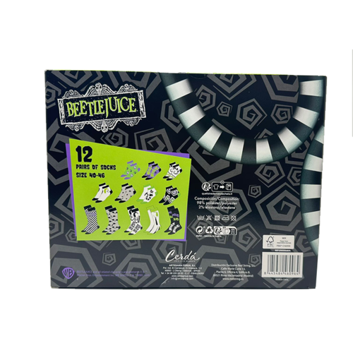 Caja regalo 12 pares calcetines Beetlejuice talla 40/46