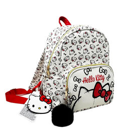 Mini Mochila mosaico Hello Kitty blanca 25 cm