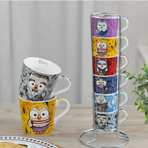 Goofi Set 6 tazas apilables Familia Addams