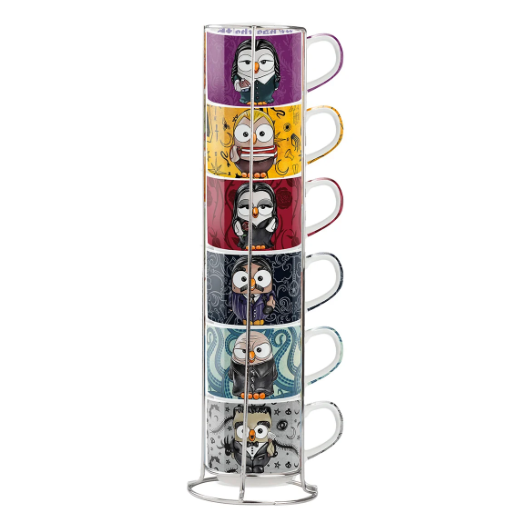 Goofi Set 6 tazas apilables Familia Addams