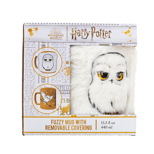 Taza con funda de peluche Hedwig 440 ml