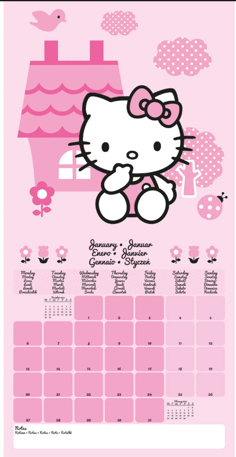 Calendario Pared Hello Kitty 30X30