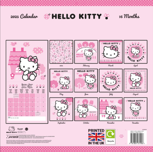 Calendario Pared Hello Kitty 30X30