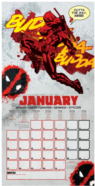 Calendario Pared Deadpool 30X30