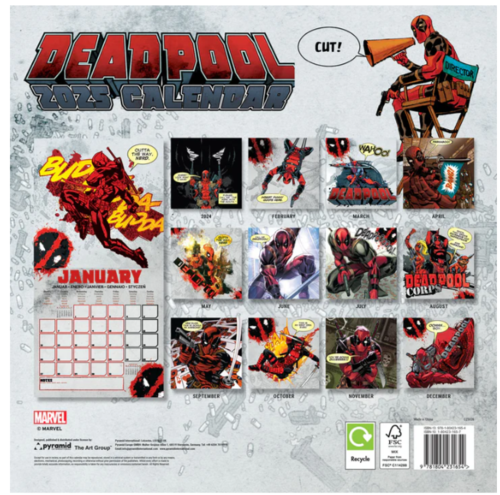 Calendario Pared Deadpool 30X30