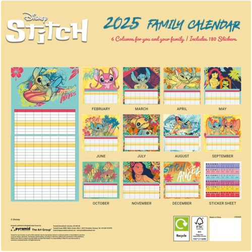 Family Planning Calendar 2024 Mickey and friends