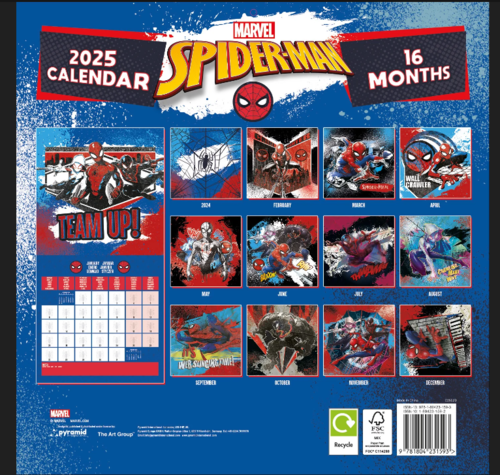 Calendario Pared Spider-man 30X30