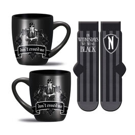 Set regalo con taza y calcetines Wednesday en color negro 315 ml y TU 36-41