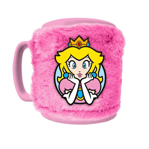 Taza con funda de peluche Princesa Peach 440 ml