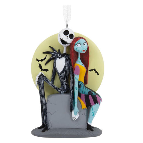 Adorno Jack & Sally en la luna resina 8,5 cm