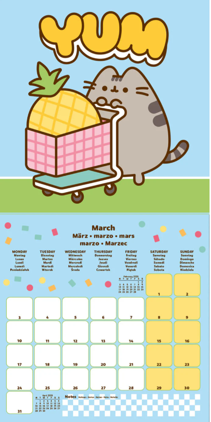 Calendario Pared Pusheen 30X30