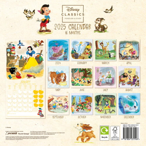 Calendario Pared Disney 30X30