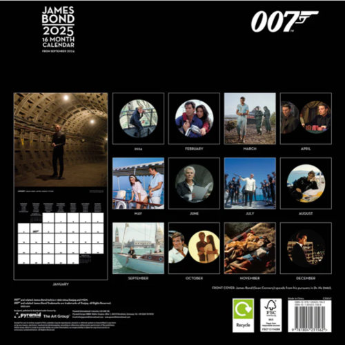 Calendario Pared James Bond 30X30