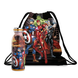 Set botella térmica +bolsa ajustable  Avengers