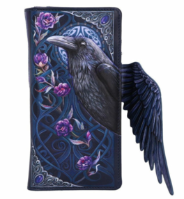 Cartera Tarjetero Ravens Flight en relieve 18,5 cm