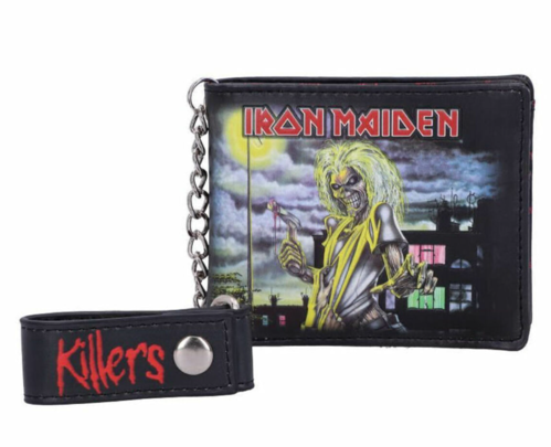 Cartera tarjetero con ilustraciones de Iron Maiden The Killers. Cuenta con varias secciones para tarjetas y un compartimento grande para dinero. Está fabricada en PU y tiene unas dimensiones de 9 x 11 cm.