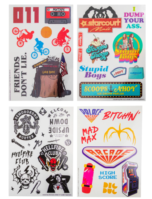 Set of 4 adhesive tattoos Stranger Things