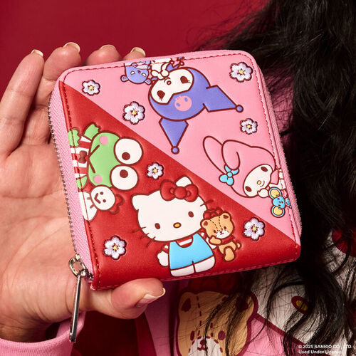 Hello Kitty & Friends Color Block Zip Around Wallet