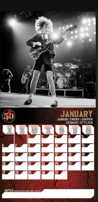 Wall calendar 2024  AC/DC 30 x 30 cm